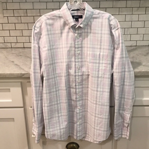 johnnie-O Other - Johnnie O Button Up Shirt Mens Medium Lavender Gray Plaid Long Sleeve Business